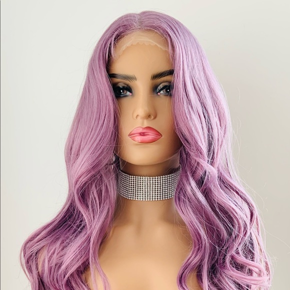 Versatile Plum Color 4x4 Lace Front Heat Safe Synthetic Wig - Picture 14 of 15